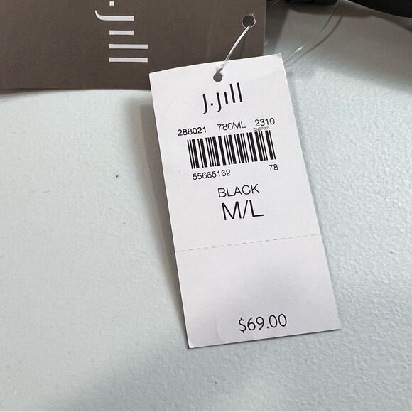 NWT J. Jill Black Italian Leather Knot Belt Medium Large M/L